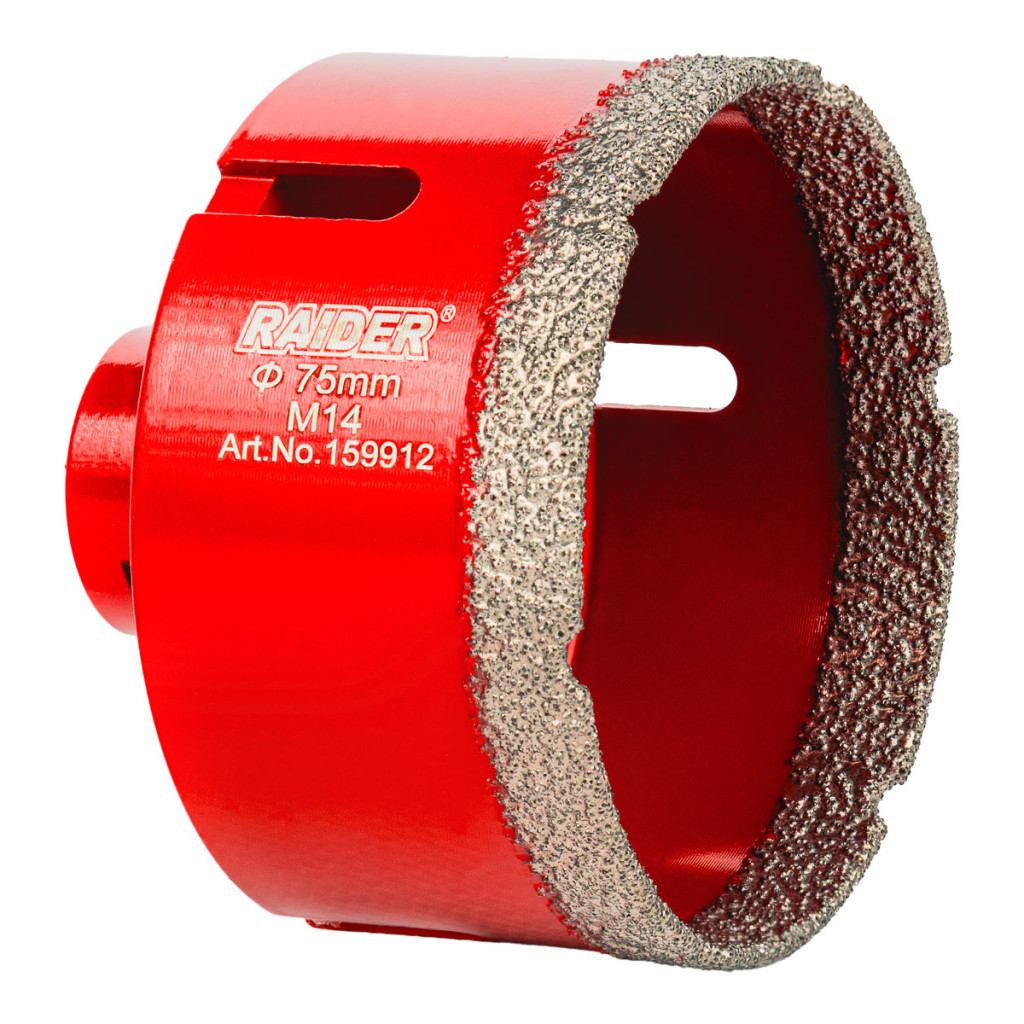 Боркорона Diamond Dry M14 Ø75mm – Raider Power Tools – снимка 1