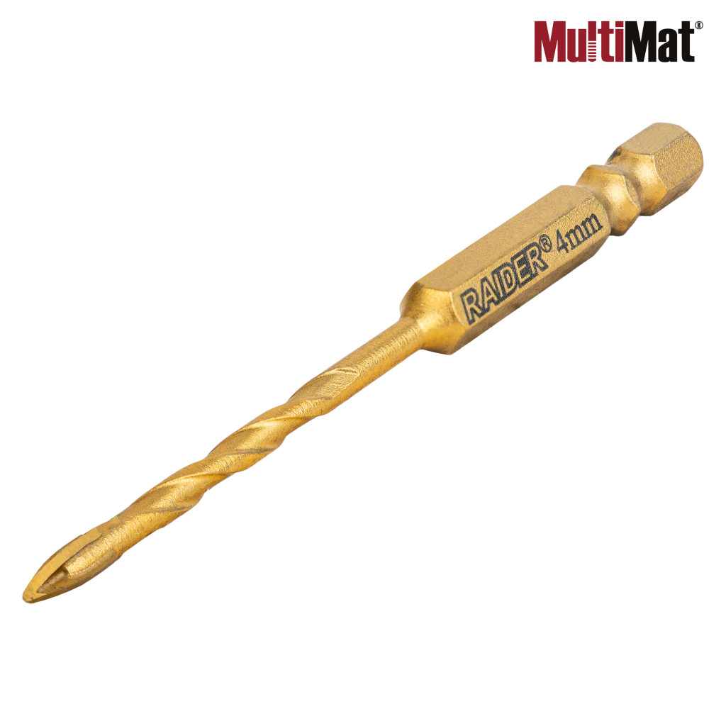 Свредло MultiMat 4Cut TIN Hex 1/4" Ø4x92 mm – Raider Power Tools – снимка 1