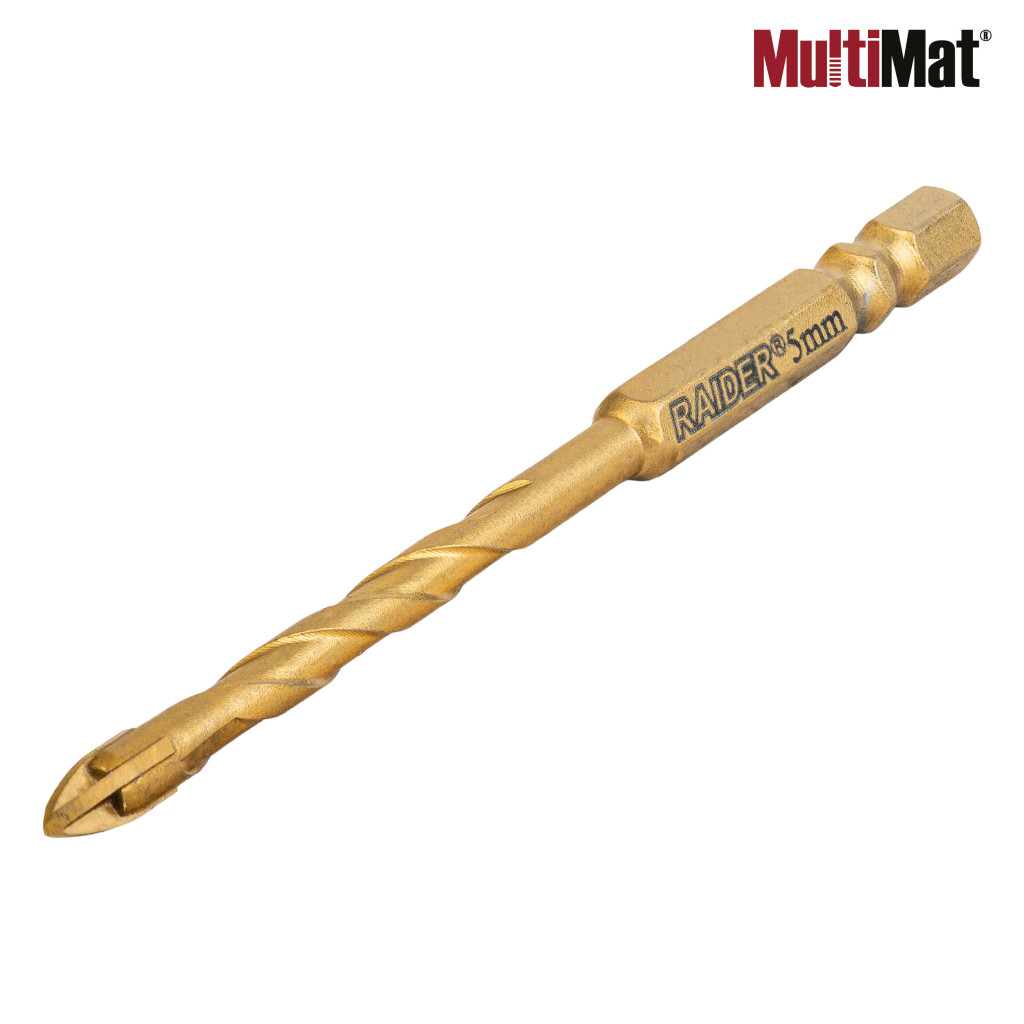 Свредло MultiMat 4Cut TIN Hex 1/4" Ø5x97 mm – Raider Power Tools – снимка 1