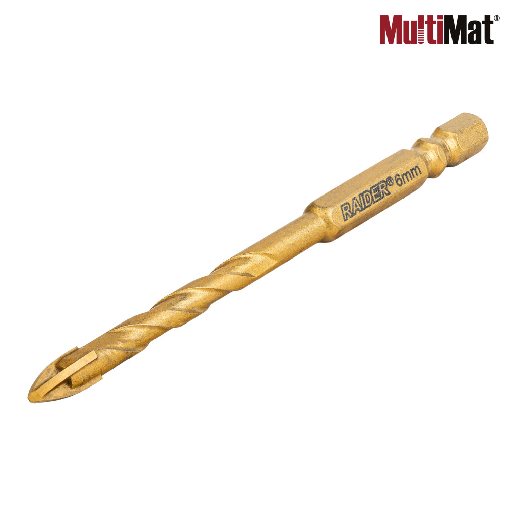 Свредло MultiMat 4Cut TIN Hex 1/4" Ø6x100 mm – Raider Power Tools – снимка 1