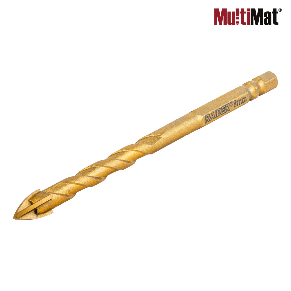 Свредло MultiMat 4Cut TIN Hex 1/4" Ø8x116 mm – Raider Power Tools – снимка 1