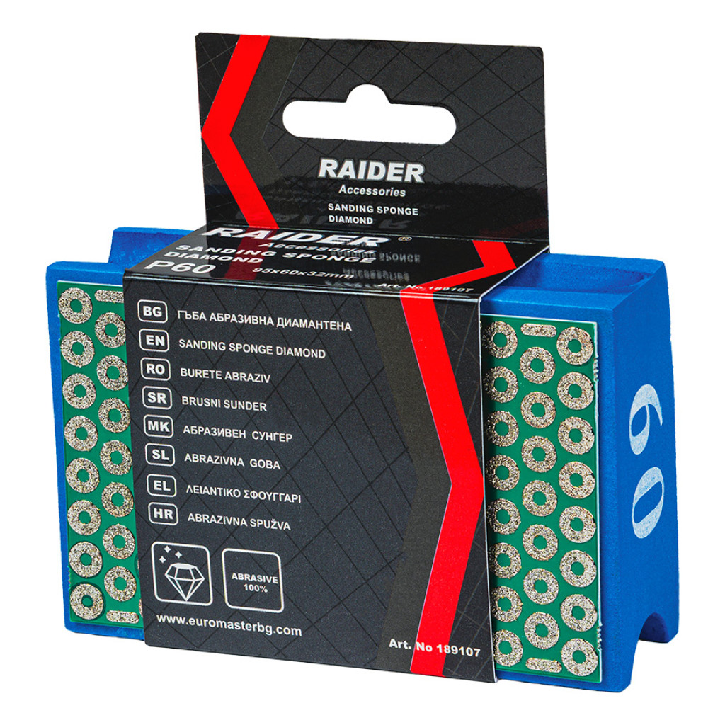 Гъба абразивна 120x100x12mm Р40 – Raider Power Tools – снимка 1