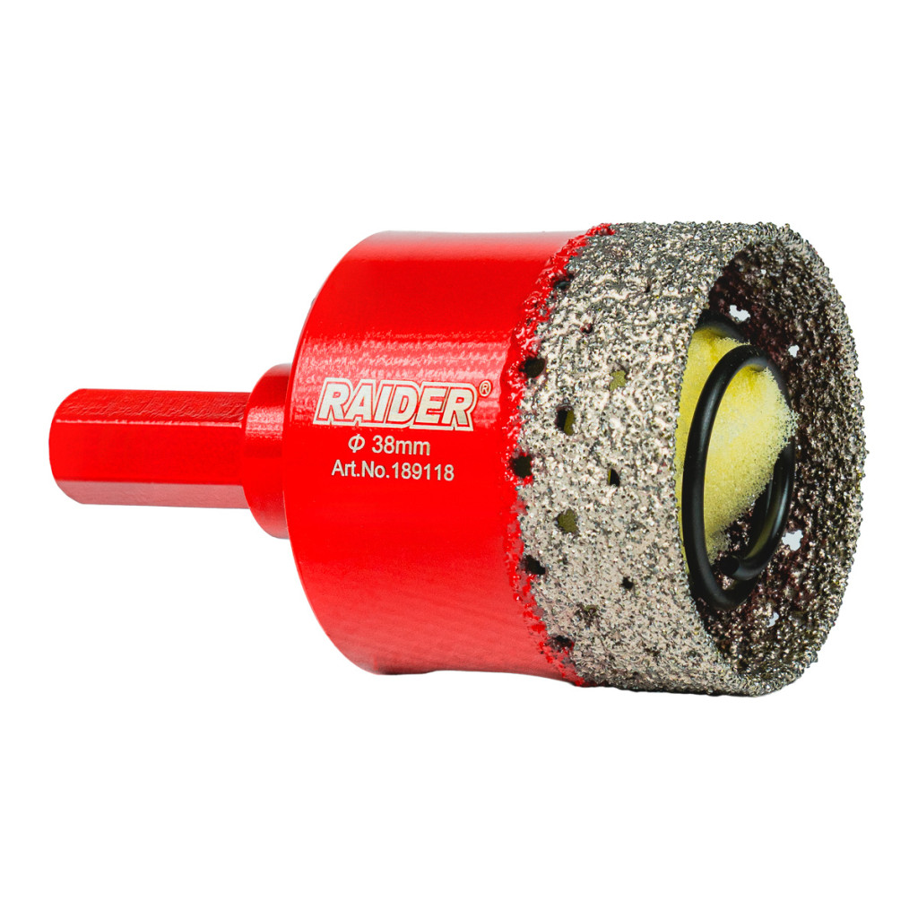 Боркорона Diamond с пружина за бормашина Ø38mm – Raider Power Tools – снимка 1