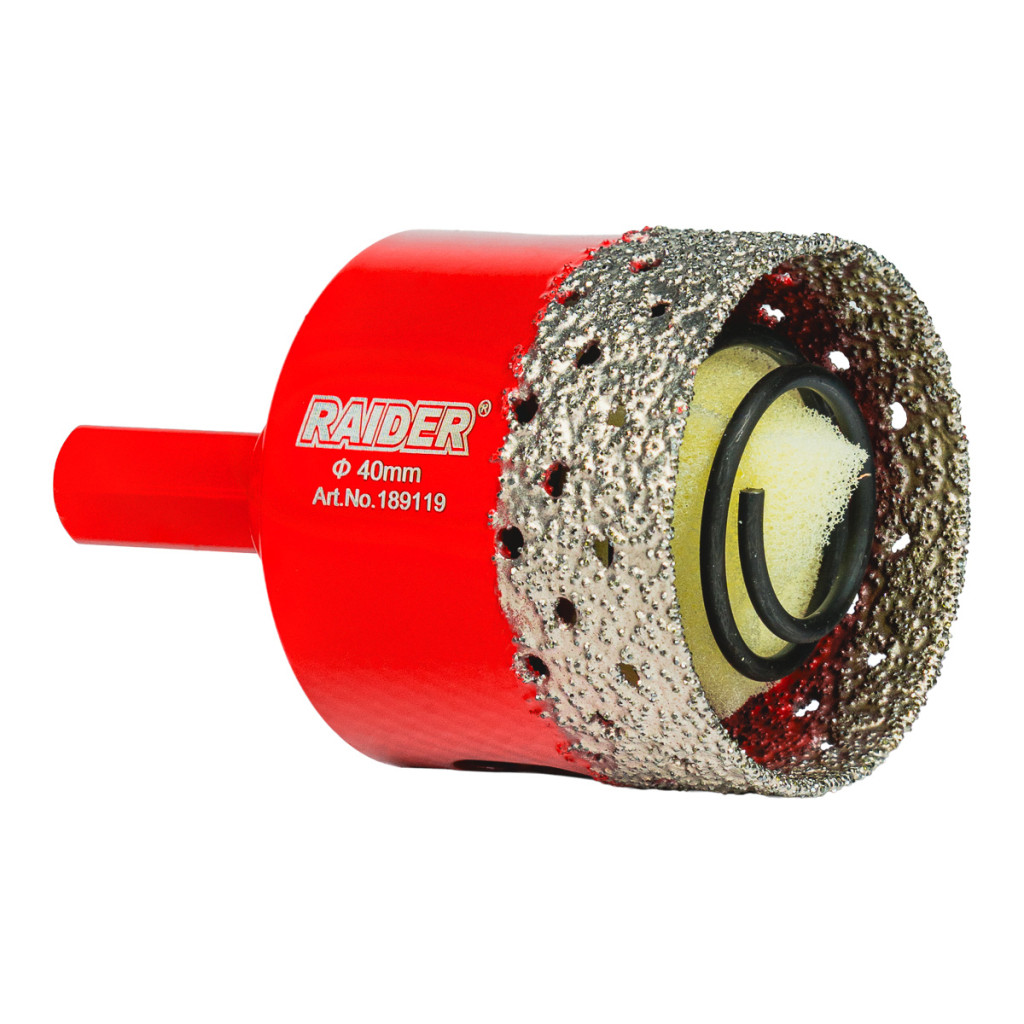 Боркорона Diamond с пружина за бормашина Ø40mm – Raider Power Tools – снимка 1