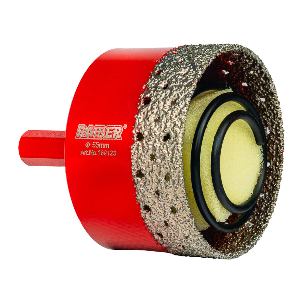 Боркорона Diamond с пружина за бормашина Ø55mm – Raider Power Tools – снимка 1