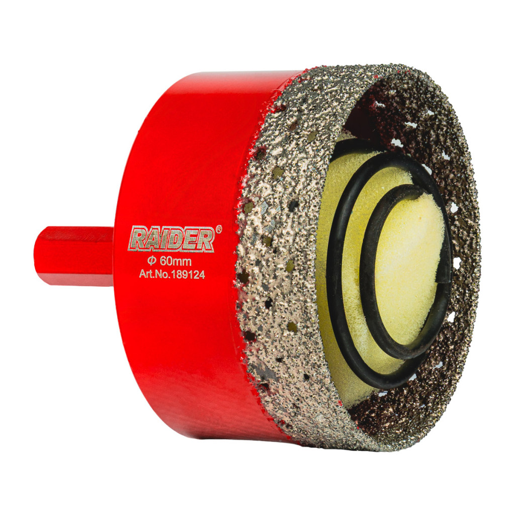 Боркорона Diamond с пружина за бормашина Ø60mm – Raider Power Tools – снимка 1