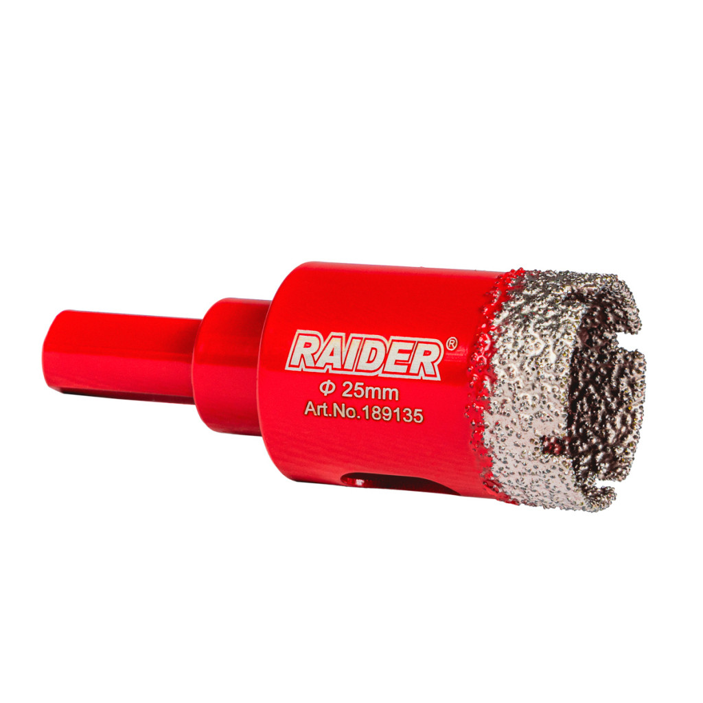 Боркорона Diamond Dry за бормашина Ø25mm – Raider Power Tools – снимка 1