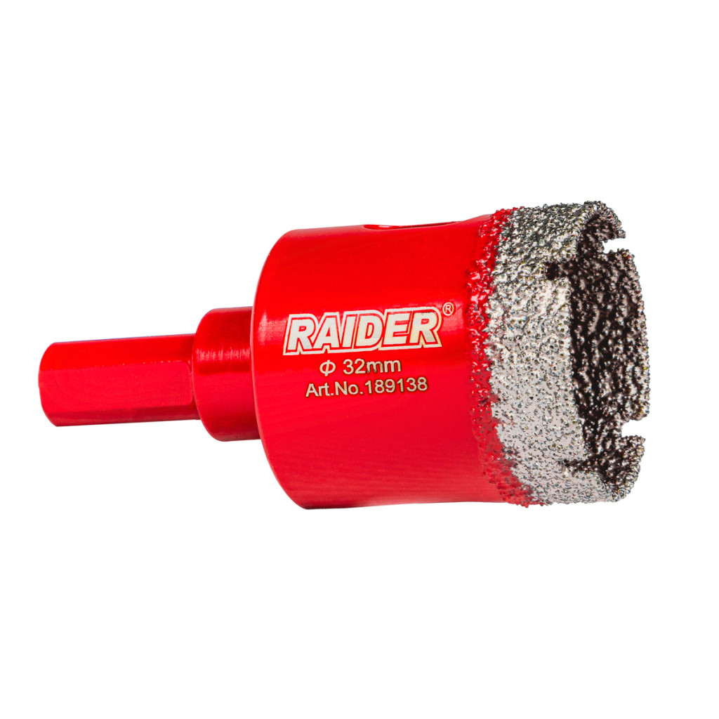 Боркорона Diamond Dry за бормашина Ø32mm – Raider Power Tools – снимка 1