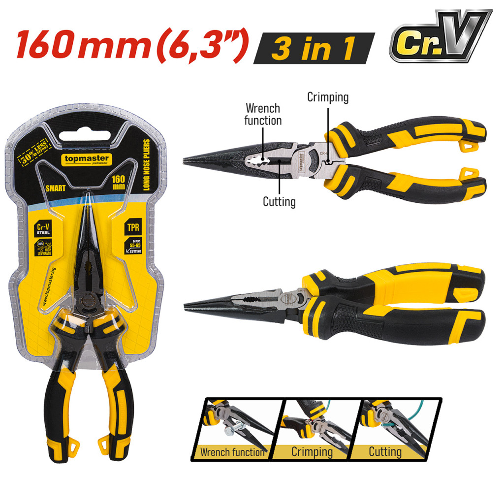 Клещи дългоусти SMART 160mm TMP – Top Master Pro – снимка 1