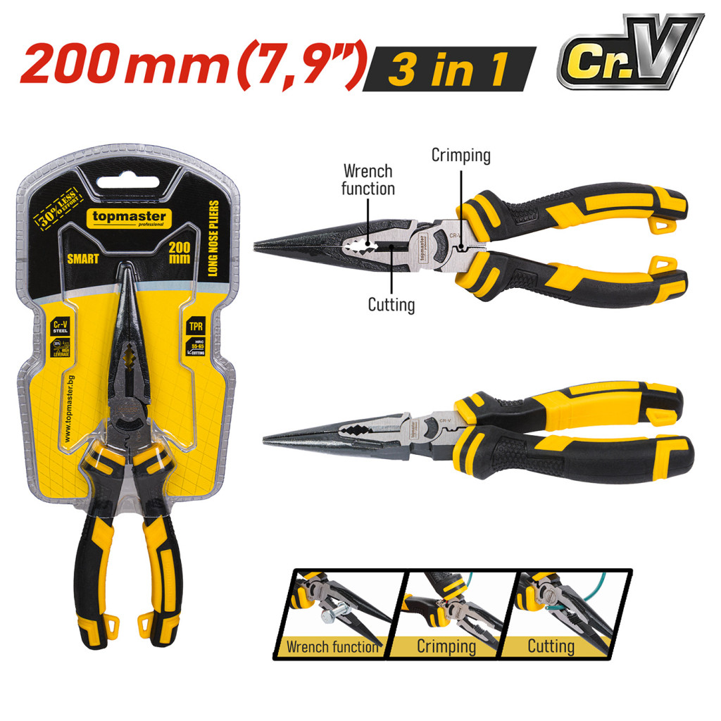 Клещи дългоусти SMART 200mm TMP – Top Master Pro – снимка 1