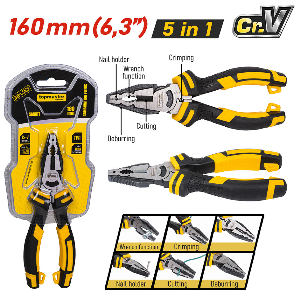 Клещи комбинирани SMART 160mm TMP – Top Master Pro – снимка 1