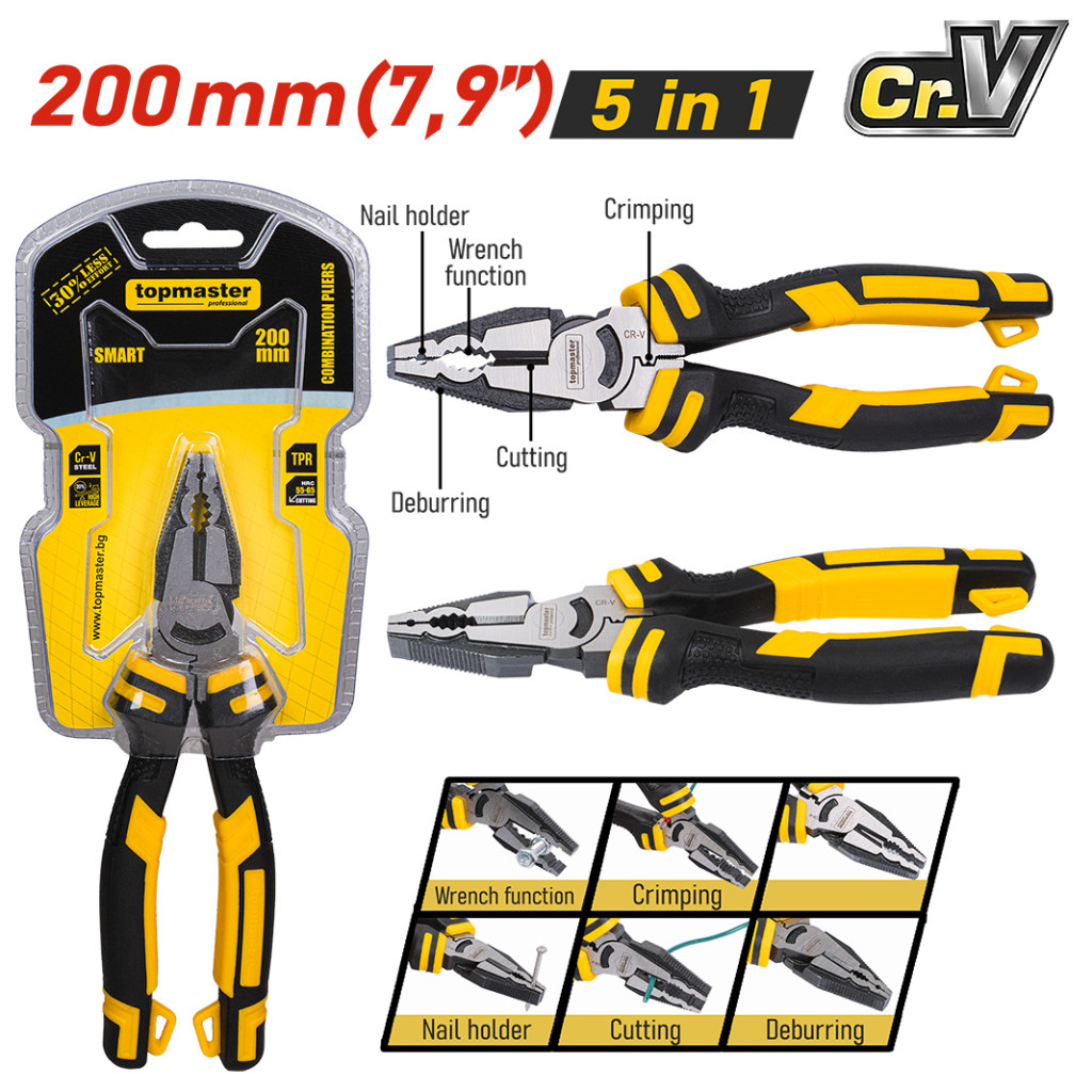 Клещи комбинирани SMART 200mm TMP – Top Master Pro – снимка 1