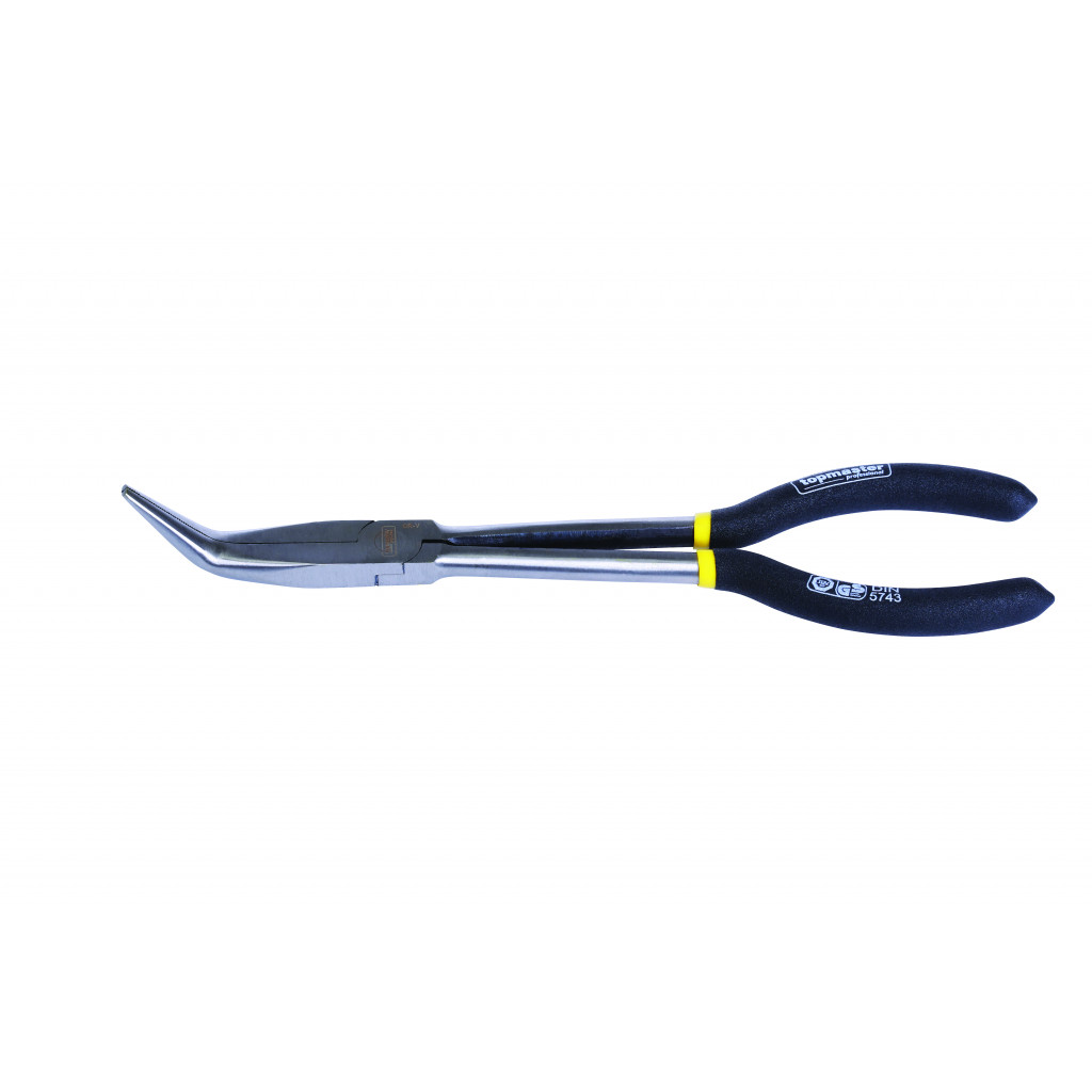 Клещи дългоусти извити 45° 280mm CR-V Topmaster Professional – Top Master Pro – снимка 1