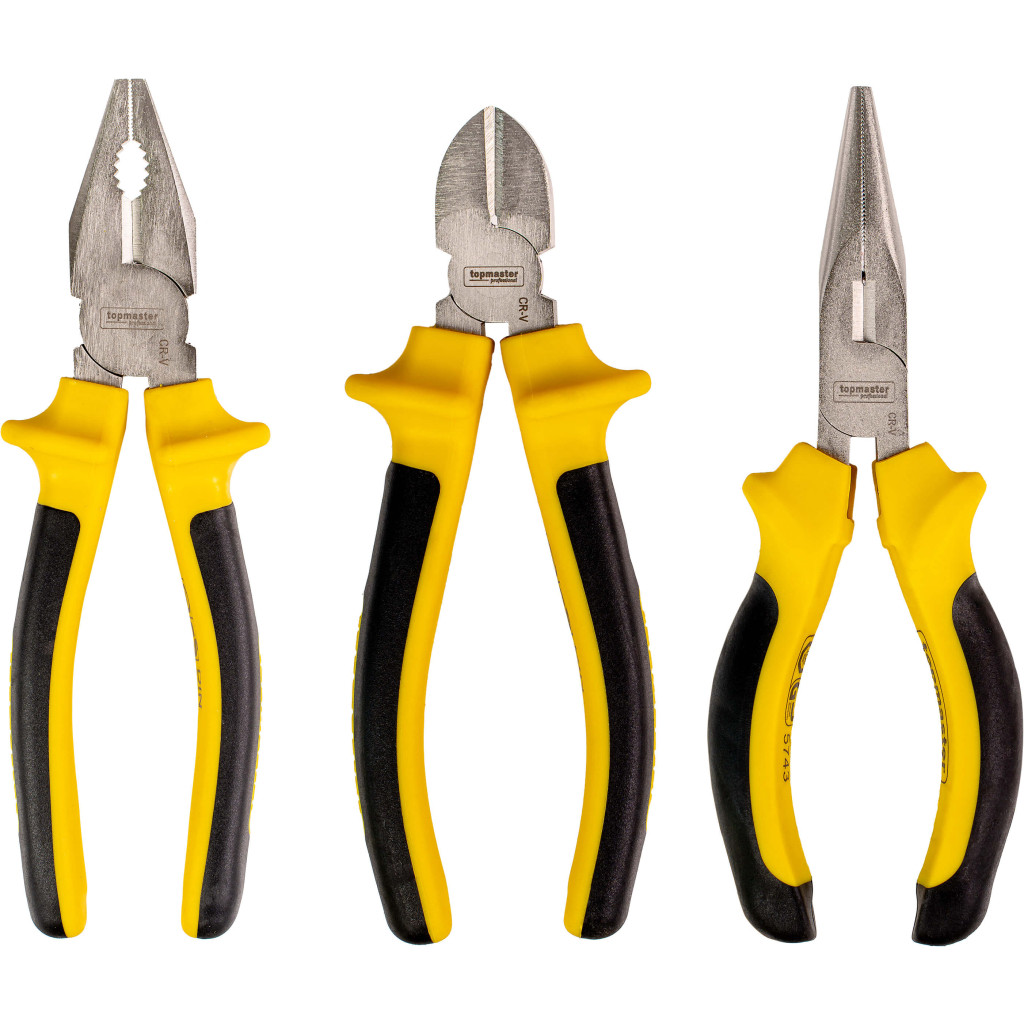 Клещи комб. резачки и дългоусти к-т 3бр CR-V Topmaster Professional