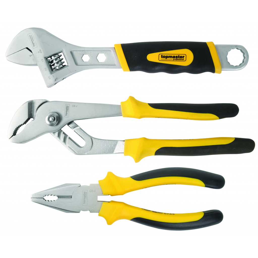 Клещи и френски ключ к-т 3бр CR-V Topmaster Professional