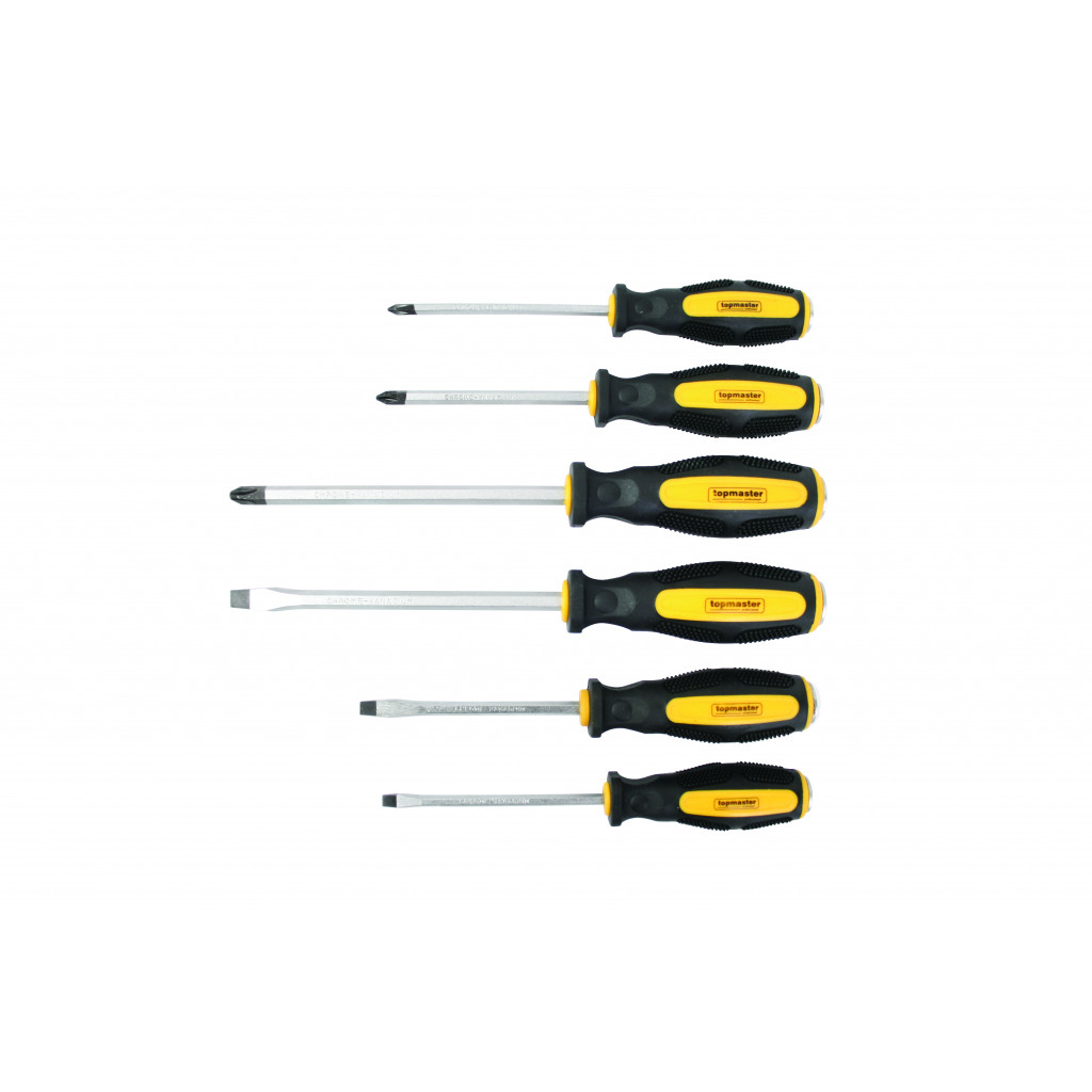 Отвертки ударни к-т 6бр CR-V Topmaster Professional – Top Master Pro – снимка 1