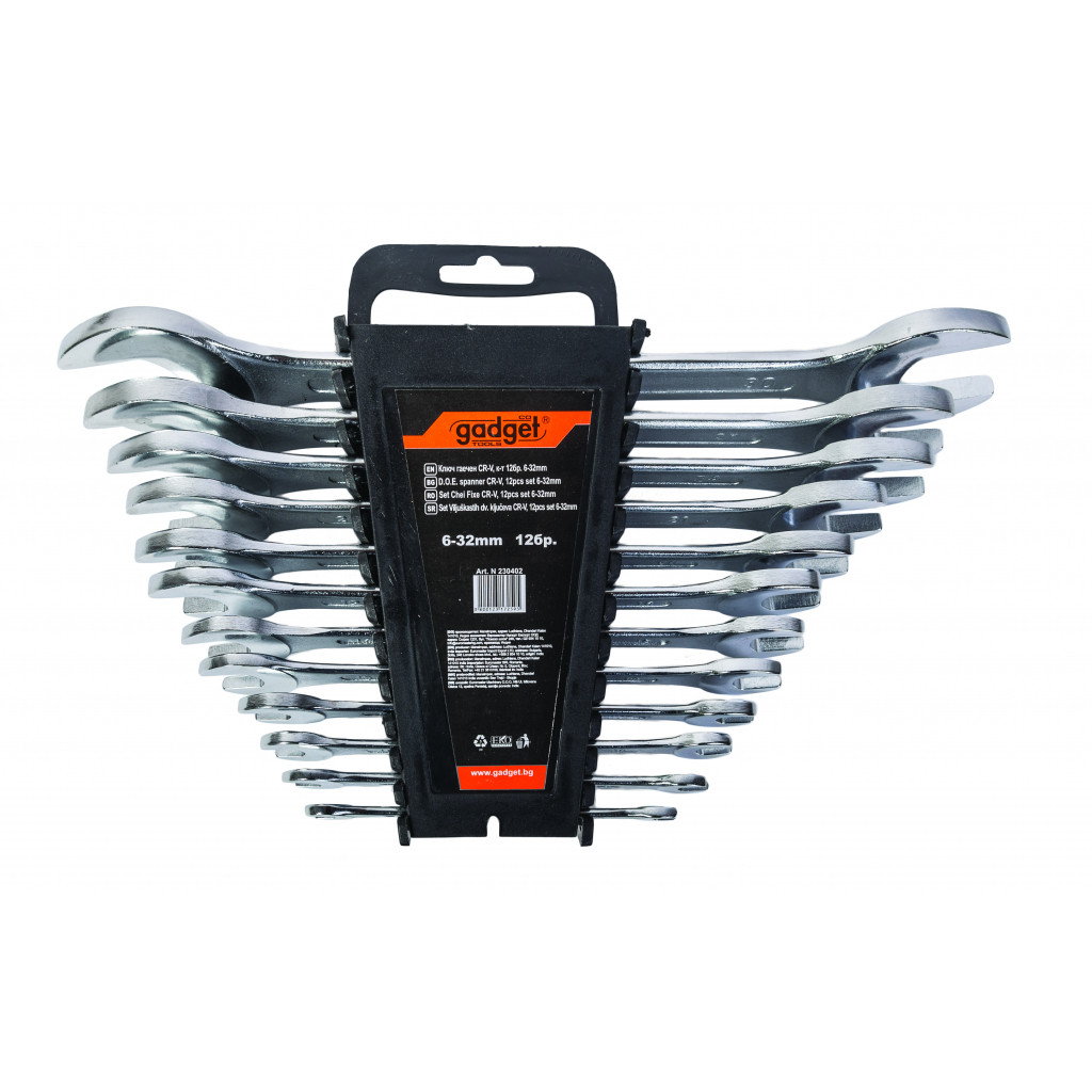 Ключ гаечен CR-V к-т 12бр. 6-32mm на стойка GADGET