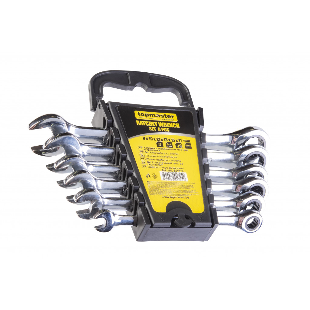 Ключ звeздогаечен с тресчотка к-т 6бр. 8-17mm CR-V Topmaster Professional – Top Master Pro – снимка 1