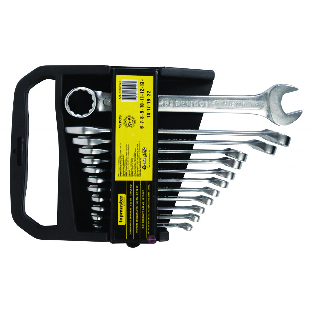 Ключ звездогаечен к-т 12бр 6-22mm CR-V PRESS Topmaster Professional – Top Master Pro – снимка 1