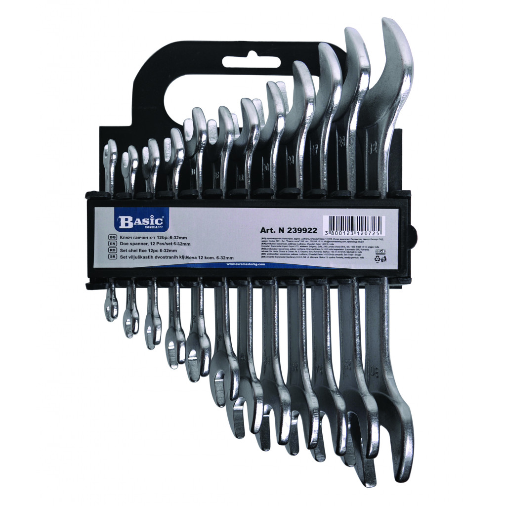 Ключ гаечен к-т 12бр 6-32mm на стойка Basic Skillco – Basic – снимка 1