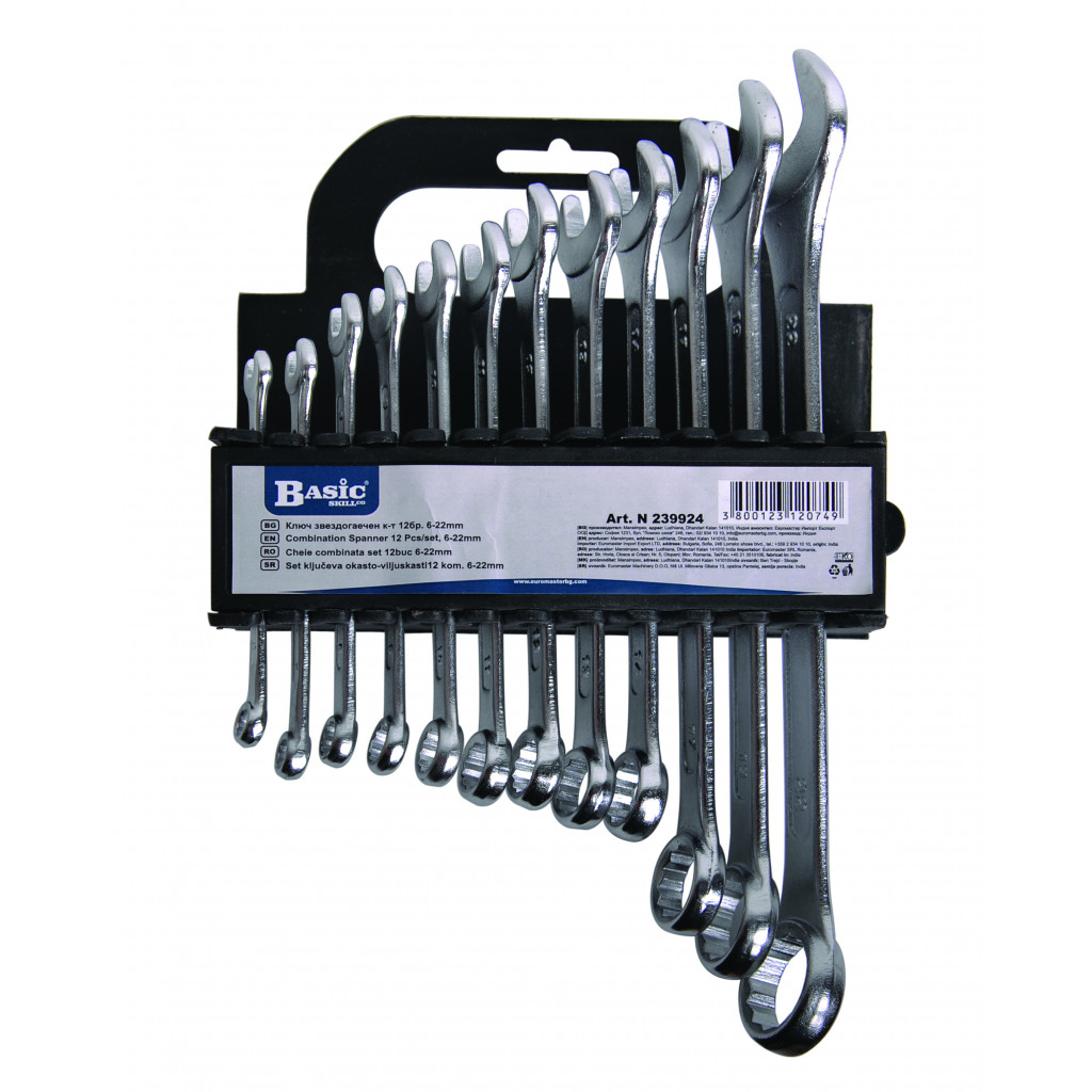 Ключ звездогаечен к-т 12бр 6-22mm на стойка Basic Skillco – Basic – снимка 1