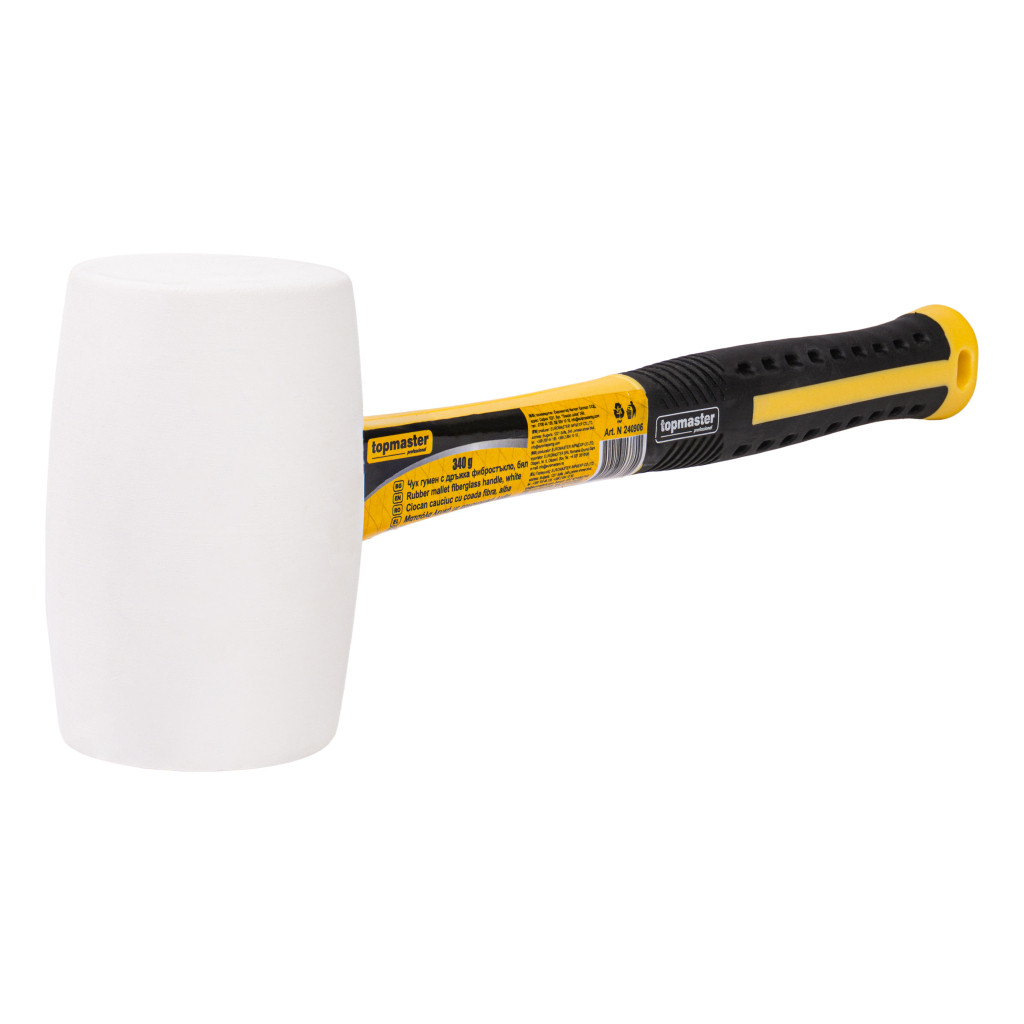 Чук гумен дръжка фибростъкло 340g бял Topmaster Professional – Top Master Pro – снимка 1