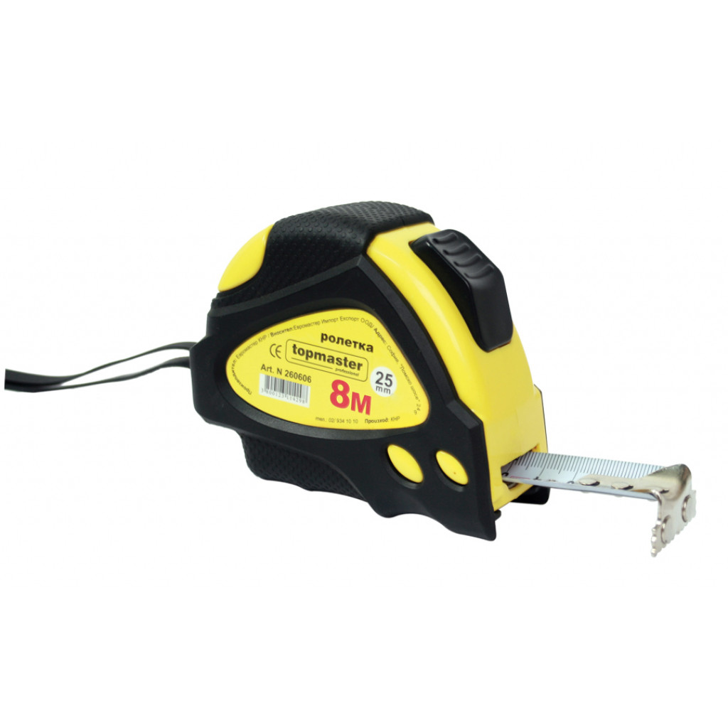 Ролетка магн. двоен стоп 8m х 25mm Topmaster Professional