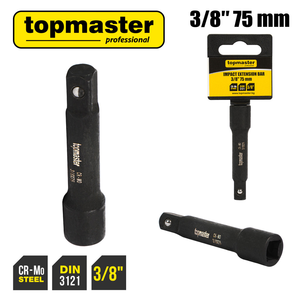 Удължение ударно 3/8" х 75 mm TMP – Top Master Pro – снимка 1