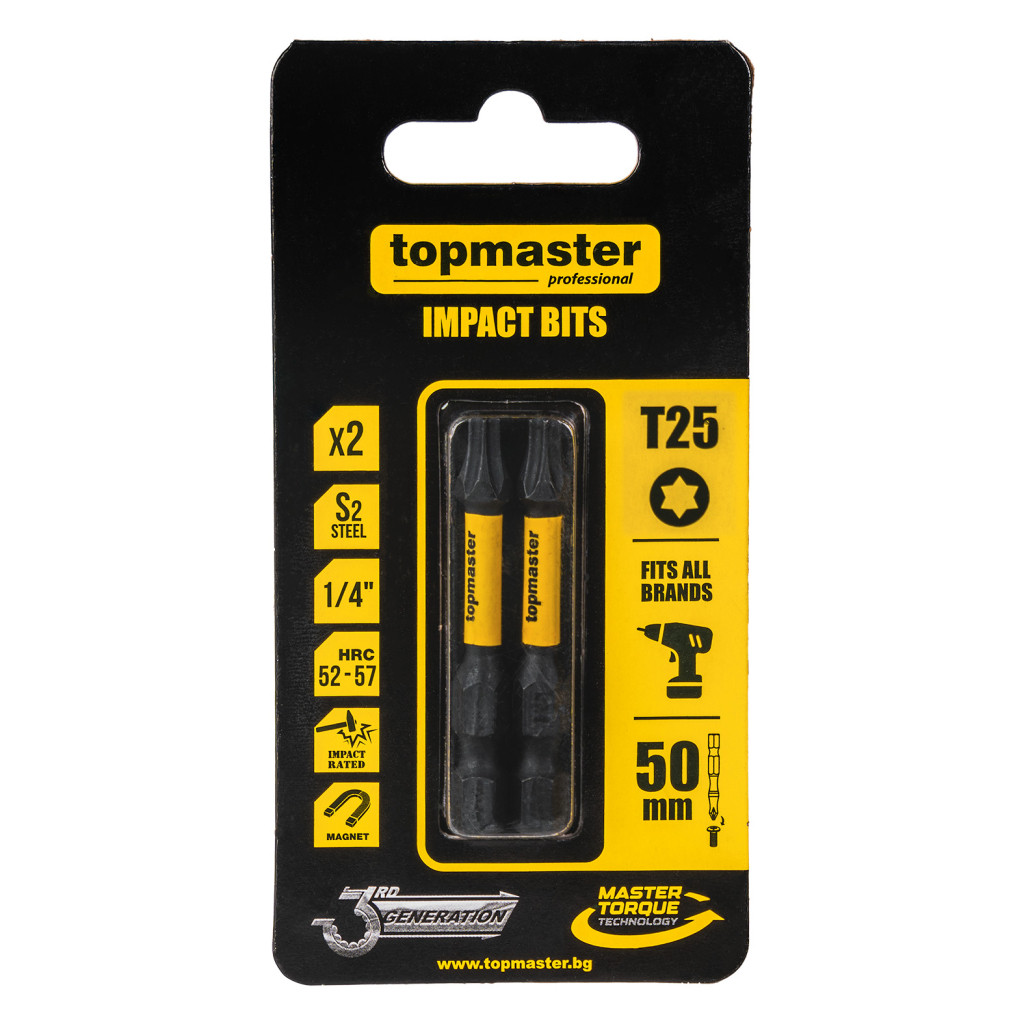 Накрайници ударни 50мм TX25, 2 бр. Topmaster Professional – Top Master Pro – снимка 1