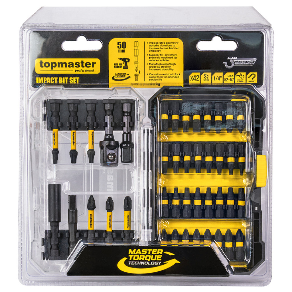 Комплект ударни битове 42 части Topmaster Professional – Top Master Pro – снимка 1