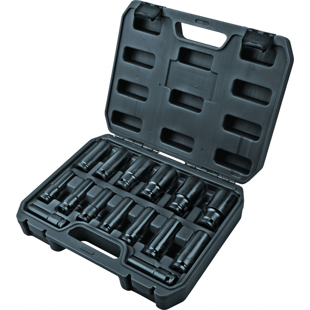 Вложки ударни удължени 1/2"Dr сет 15бр 10-32mm Cr-Mo Topmaster Professional – Top Master Pro – снимка 1