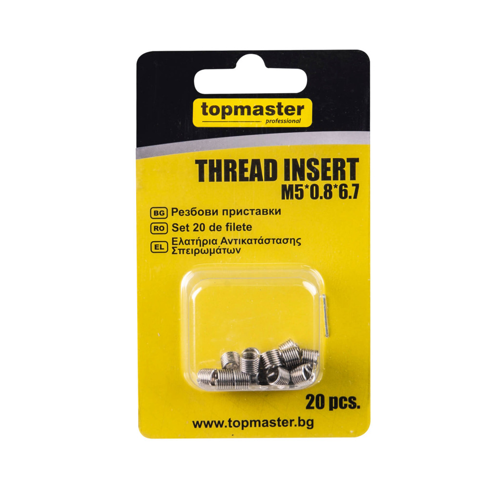 Резбови приставки M5*0.8*6.7, 20бр. Topmaster Professional