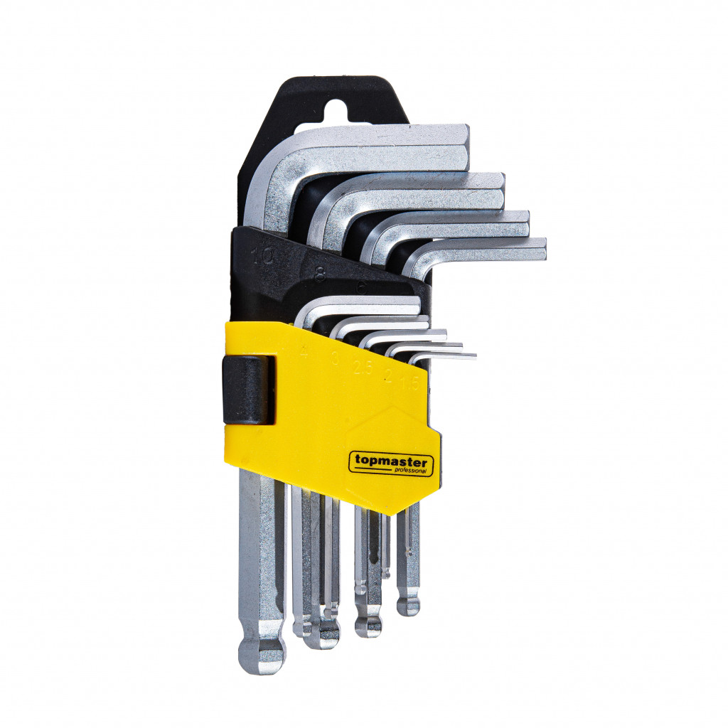 Шестограми за работа под ъгъл к-т 9бр 1.5-10mm къси CR-V Topmaster Professional