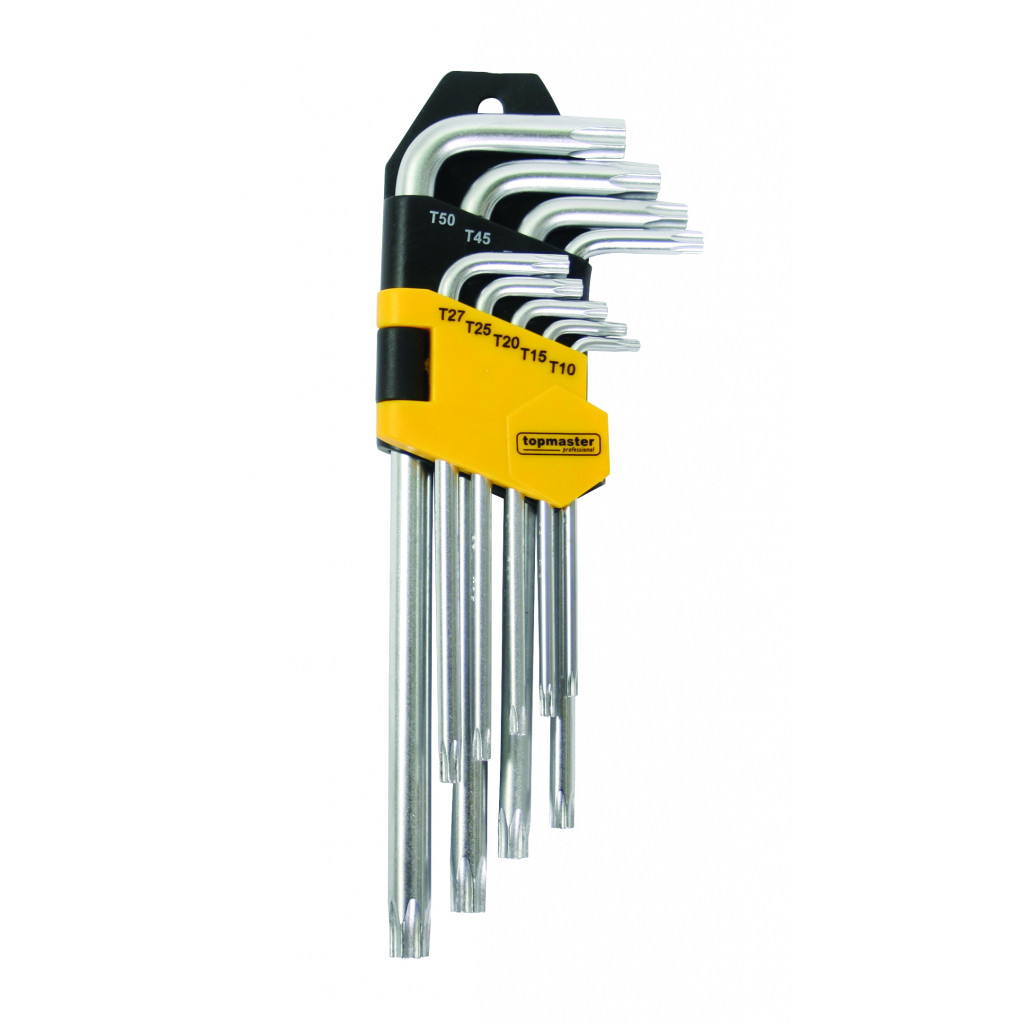 Шестограми торкс с отвор к-т 9бр дълги CR-V Topmaster Professional