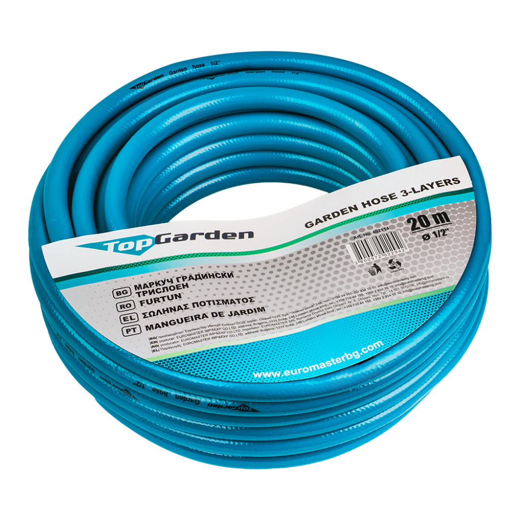 Маркуч градински трислоен 1/2" TG – Top Garden – снимка 1