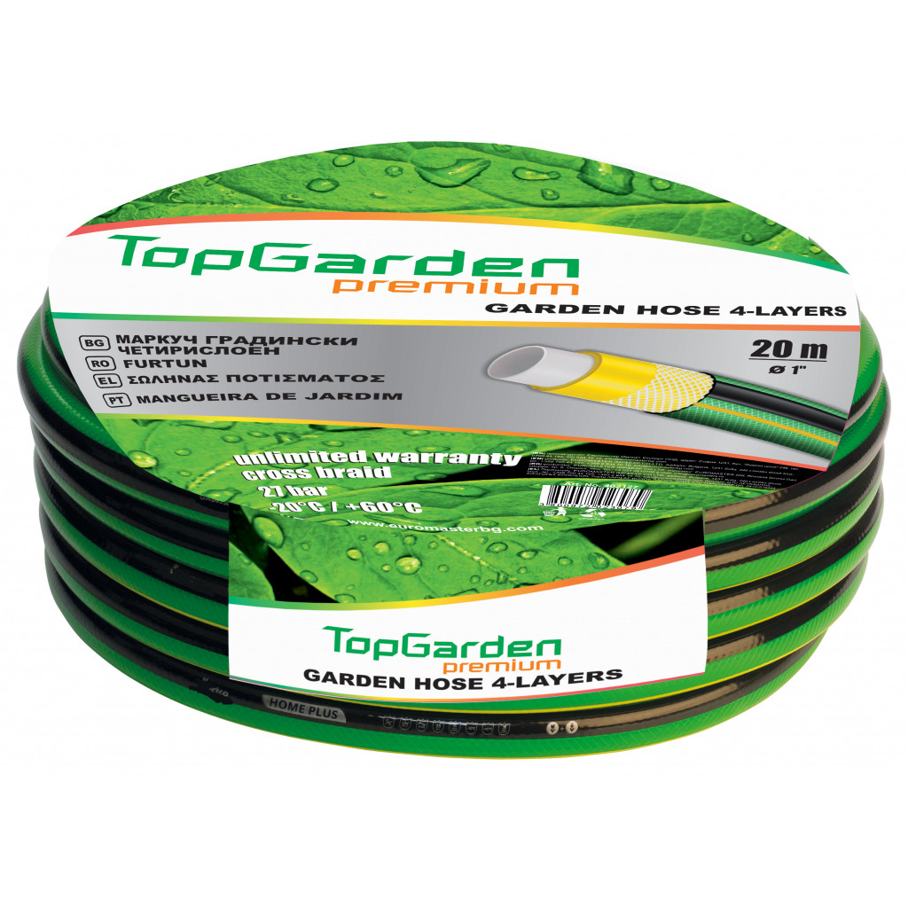 Маркуч градински четирислоен 1" 20m TGP GADGET – Top Garden – снимка 1