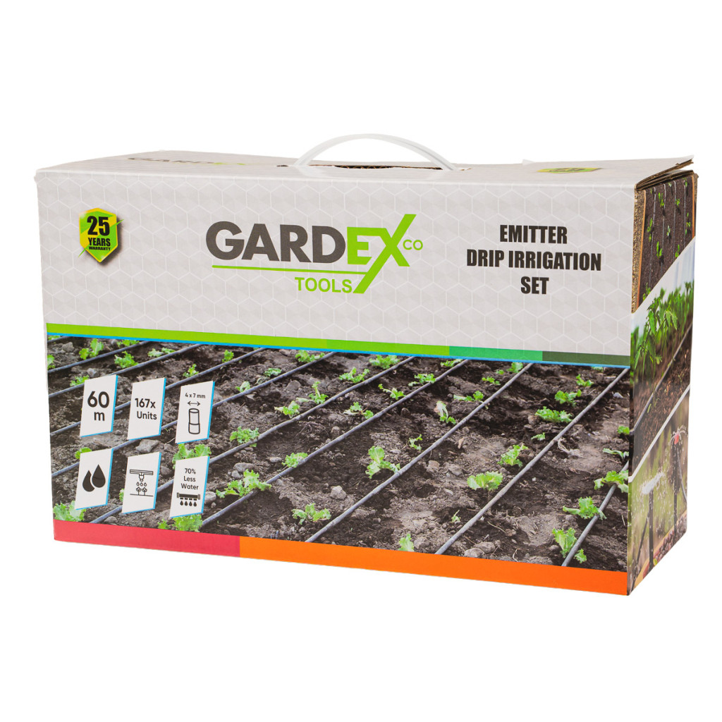 К-кт капково напояване с емитери 60м 167х части HARVEST GX – Gardex – снимка 1