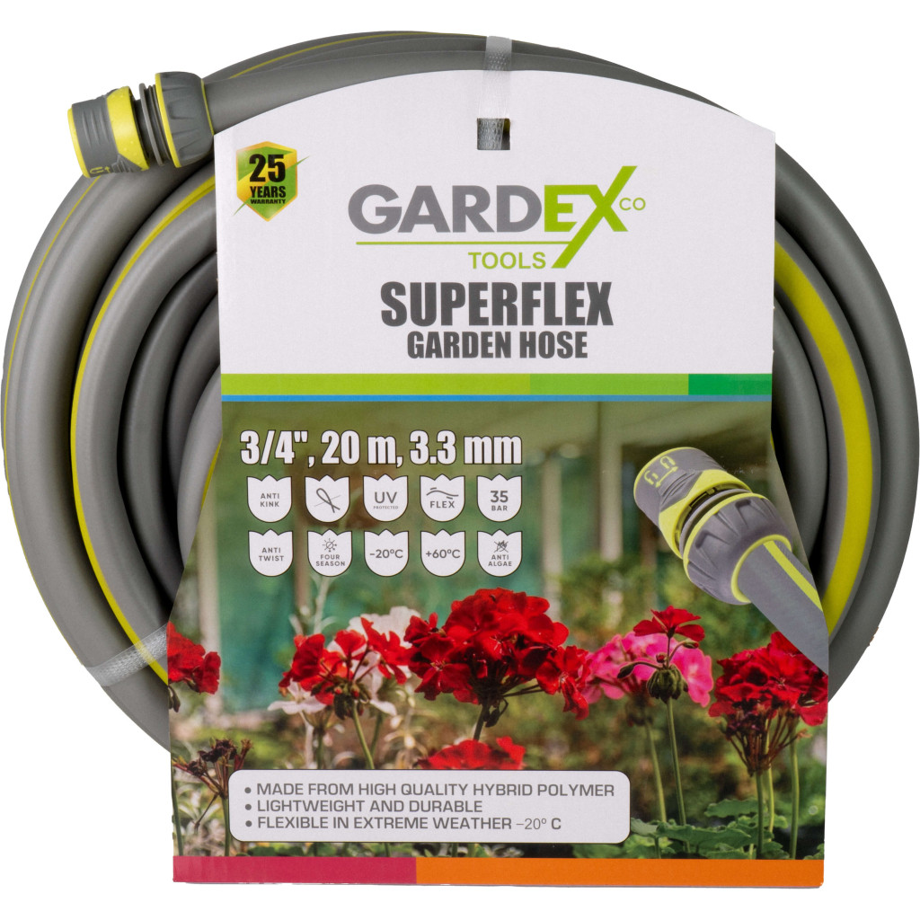 Маркуч градински SUPERFLEX 3/4", 20m, 3.3mm GARDEX – Gardex – снимка 1