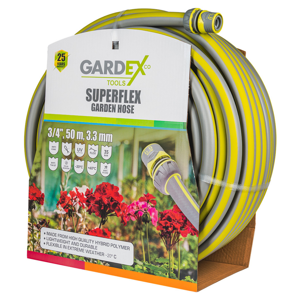 Маркуч градински SUPERFLEX 3/4", 50m, 3.3mm GARDEX – Gardex – снимка 1