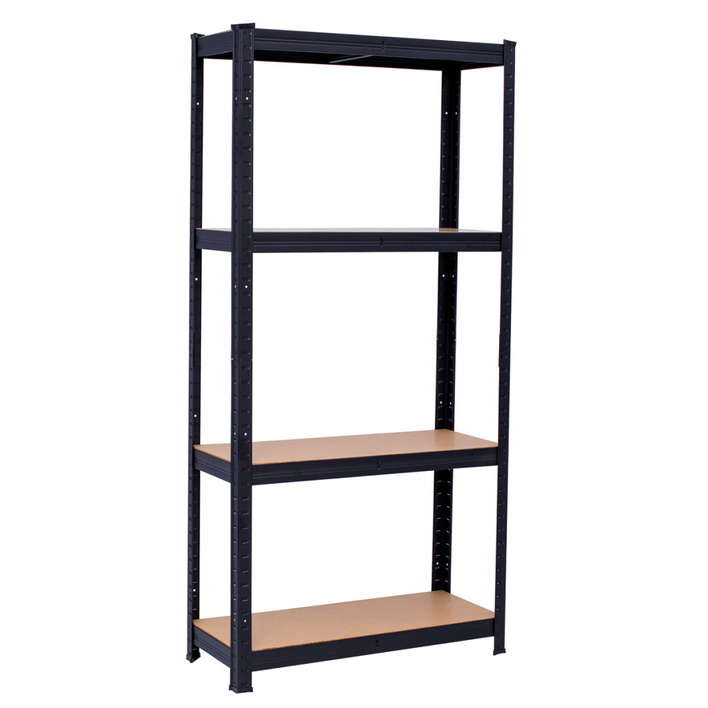 Стелаж метален черен 4 MDF рафта x 175 kg, 1800х900х400 – Top Strong – снимка 1