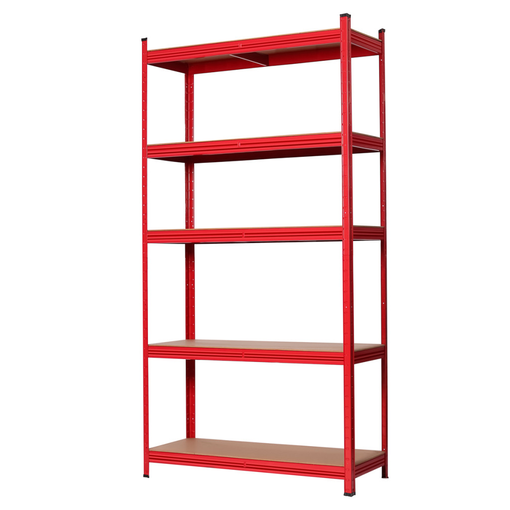 Стелаж метален червен 5 MDF рафта x 175 kg, 1800х900х400 – Top Strong – снимка 1