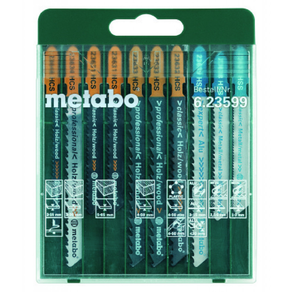 Ножчета за дърво метал к-кт 10 части – Metabo – снимка 1