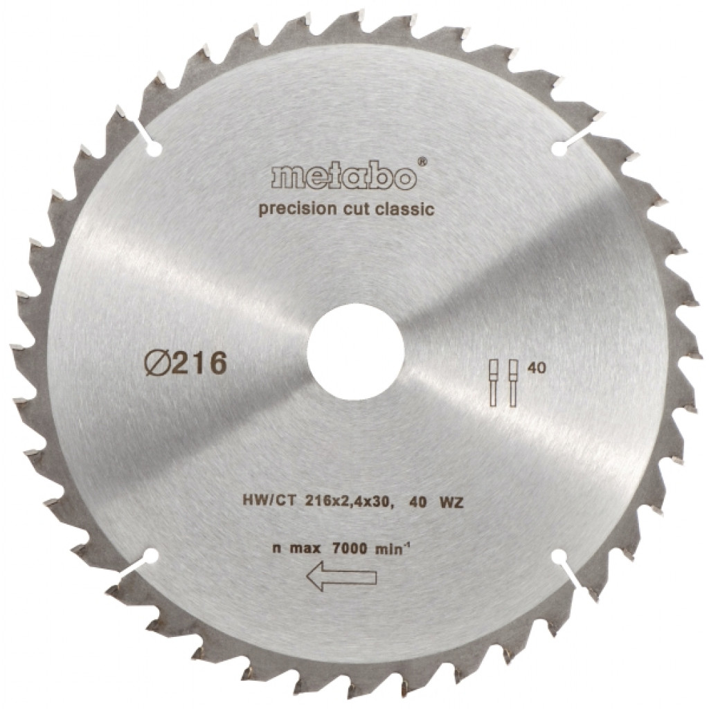 Диск за циркуляр 216х2.4х30.0mm 48 WZ 5° neg. – Metabo – снимка 1