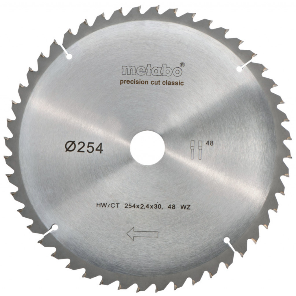Диск за циркуляр 254х2.4х30.0mm 48 WZ 5° neg. – Metabo – снимка 1