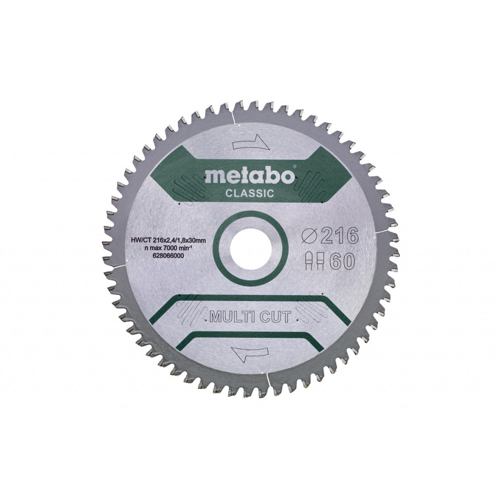Диск за циркуляр 216x2.4x30mm 60 FZ/TZ 5° neg – Metabo – снимка 1