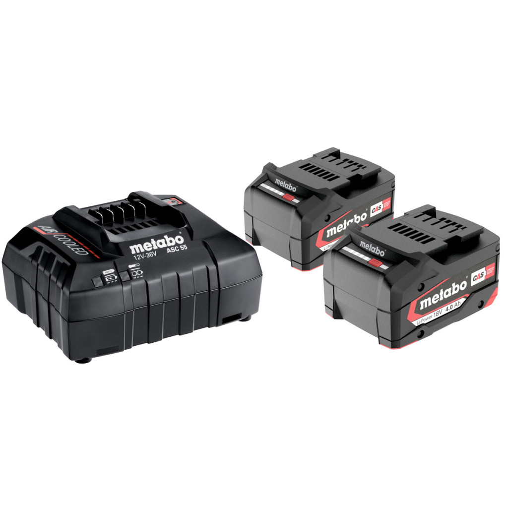 Базов комплект акумулатори 18V ASC 30-36 + 2x4.0Ah LiPower – Metabo – снимка 1