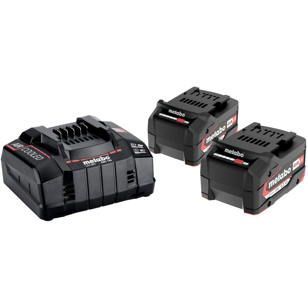 Базов комплект акумулатори 18V ASC 145 + 2x5.2Ah Li-Power – Metabo – снимка 1