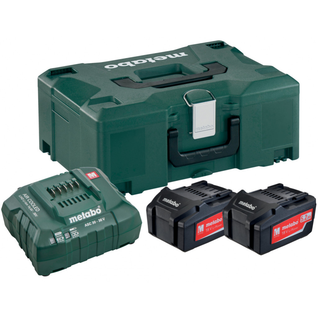 Акумулатори к-т 18V ASC 30-36 + 2x5.2 Ah LiPower + Metaloc – Metabo – снимка 1