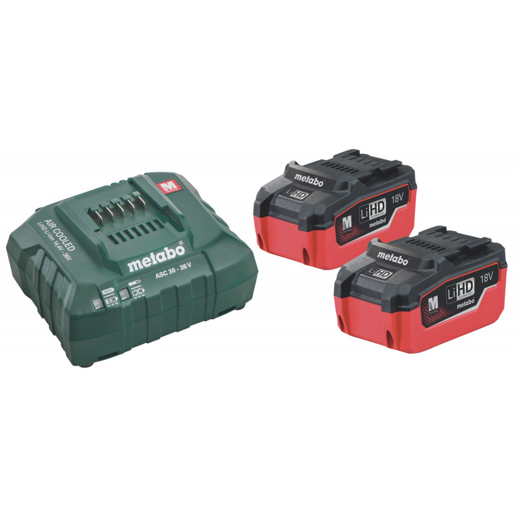 Базов комплект акумулатори 18V ASC 145 + 2x5.5 Ah LiHD – Metabo – снимка 1
