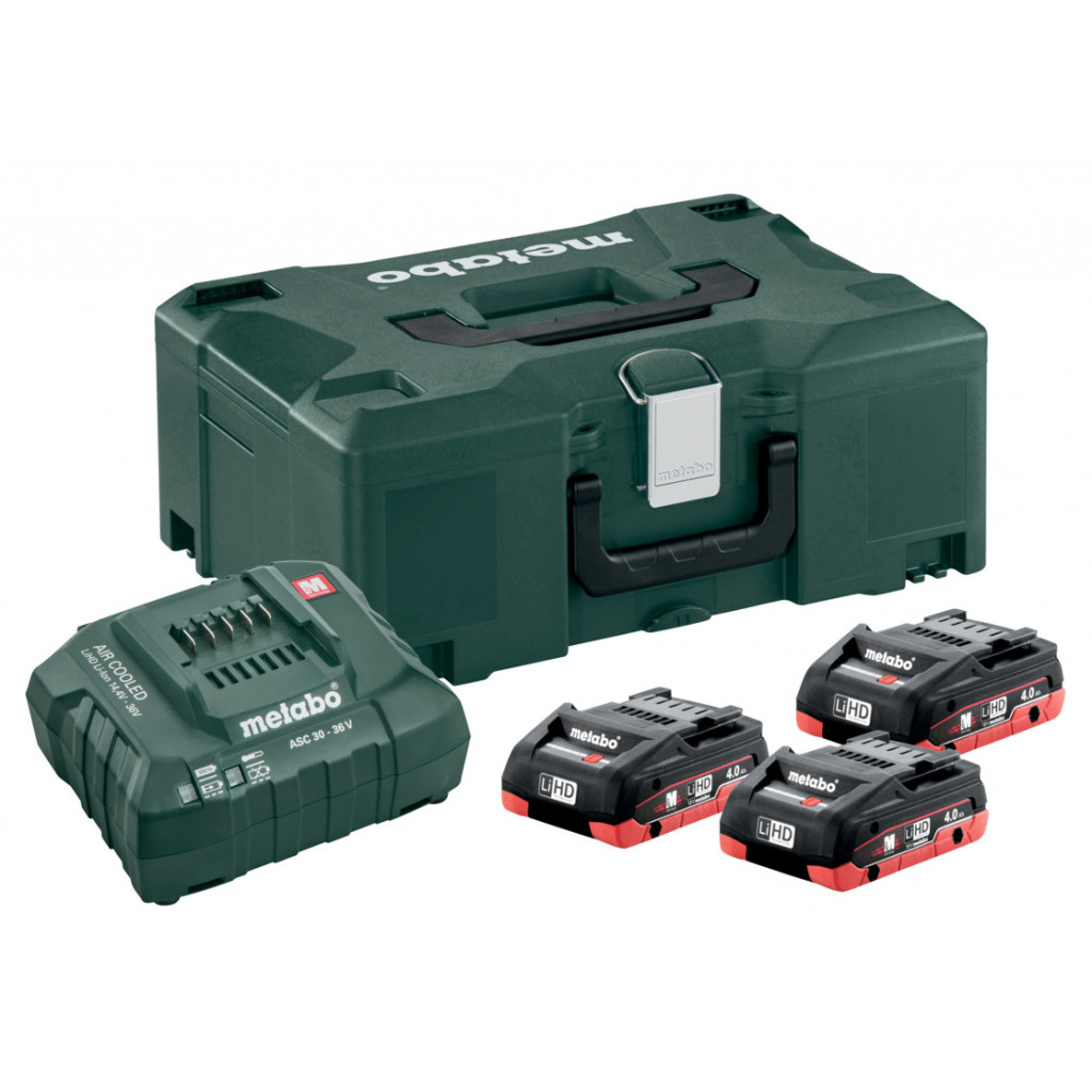 Акумулатори к-т 18V ASC 30-36 + 3x4.0 Ah LiHD + Metaloc II – Metabo – снимка 1